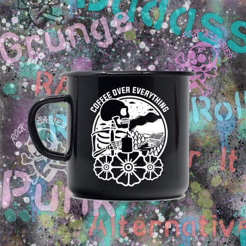 Coffee Over Everything Enamel Mug